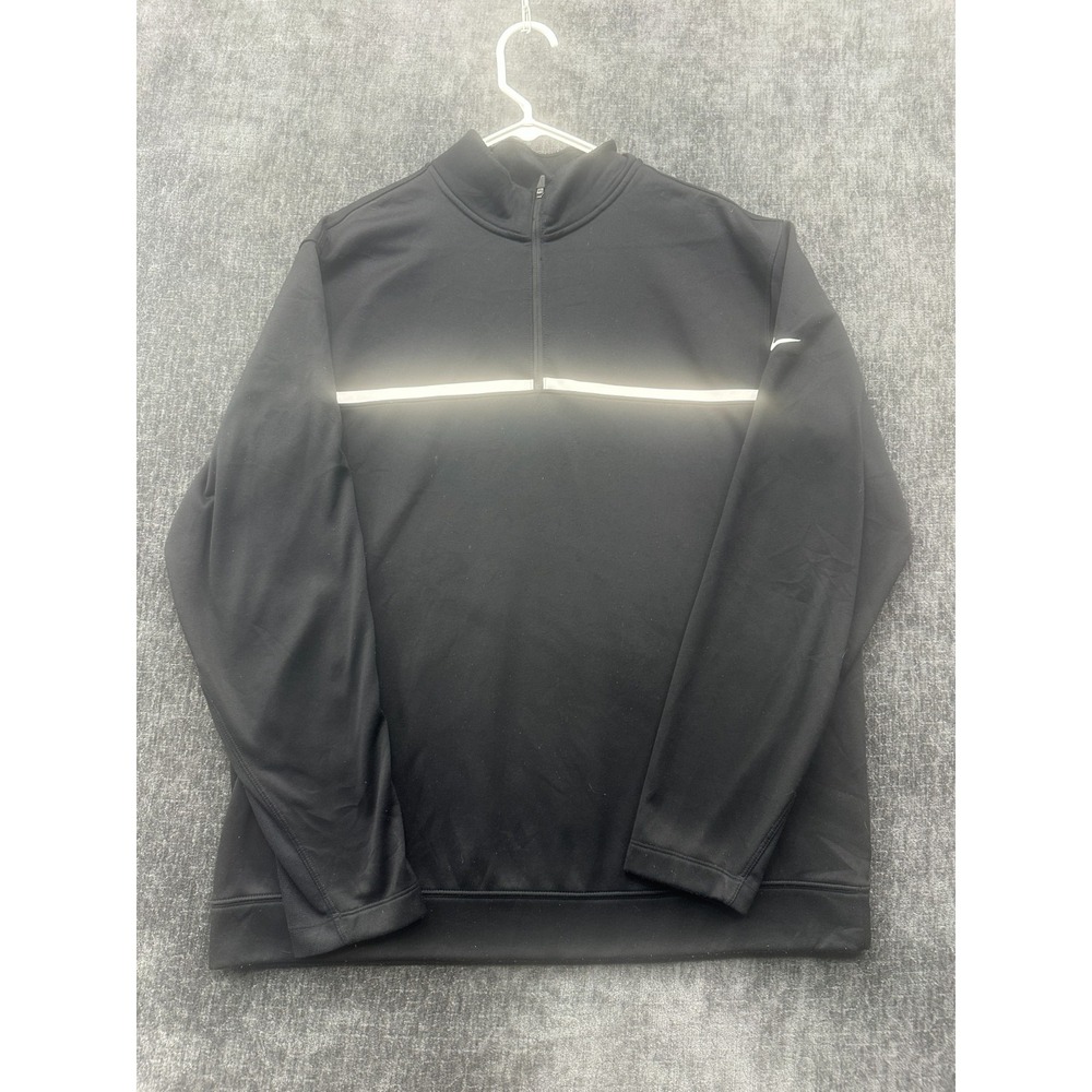 Nike Golf Therma Fit Standard Sweatshirt Mens Large Black Mock Neck Quarter Zip